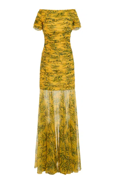 Carolina Herrera Off-the-shoulder Chiffon Gown
