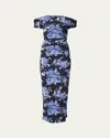 Carolina Herrera Ruched Jersey Off-the-shoulder Midi Dress
