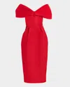 Carolina Herrera Silk Off-the-shoulder Column Dress
