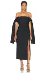 Carolina Herrera Off-the-shoulder Stretch-cotton Midi Dress In Black