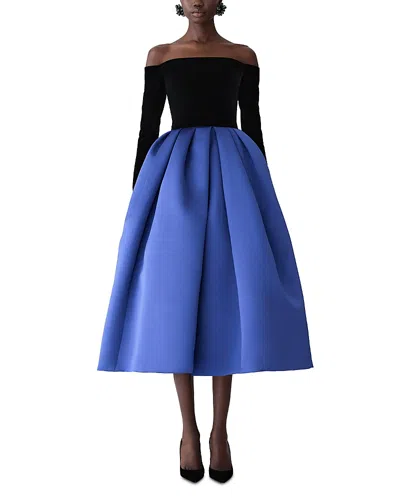 Carolina Herrera Off-the-shoulder Midi Dress In Multi