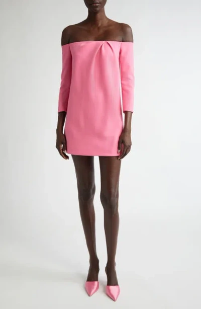 Carolina Herrera Off The Shoulder Minidress In Happy Pink