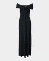 Carolina Herrera Off-the-shoulder Ruched Gown In Black