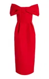 Carolina Herrera Off-the-shoulder Silk Maxi Dress In Red
