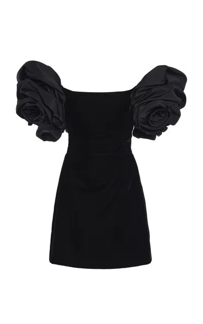 Carolina Herrera Off-the-shoulder Stretch Velvet Mini Dress