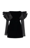 Carolina Herrera Dramatic Bow Silk Mini Dress In Black