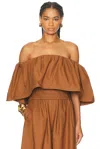 Carolina Herrera Off The Shoulder Top In Brown