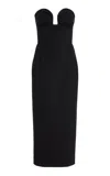 Carolina Herrera Off-the-shoulder Wool Midi Dress In Black