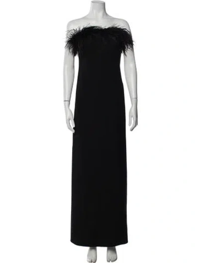 Pre-owned Carolina Herrera Off-the-shoulder Long Dress W/ Tags In Black