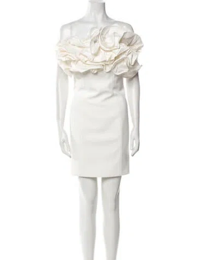 Pre-owned Carolina Herrera Off-the-shoulder Mini Dress W/ Tags In White