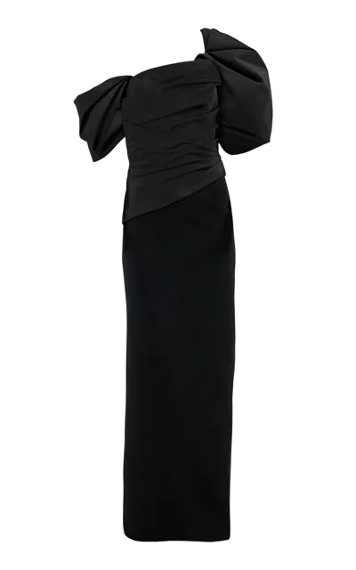 Carolina Herrera Off-the-shoulder Silk Faille Gown In Black