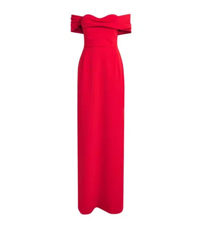 Carolina Herrera Off-the-shoulder Sofia Gown In Red