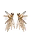 Carolina Herrera Olive Leaf Earrings In Gold