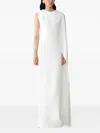 Carolina Herrera One-shoulder Draped Gown In White