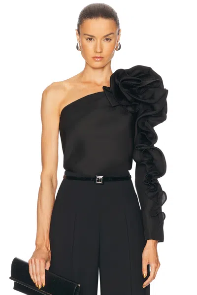 Carolina Herrera One Shoulder Flower Top