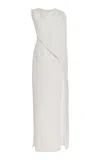 Carolina Herrera One-shoulder Stretch-crepe Gown In White