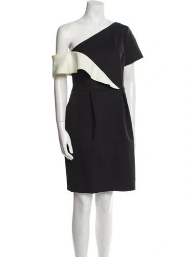 Pre-owned Carolina Herrera One-shoulder Mini Dress