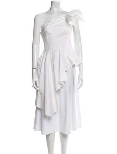 Pre-owned Carolina Herrera One-shoulder Sleeveless Blouse In White