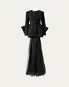 Carolina Herrera Tulle Bow-embellished Jacket In Black