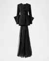 Carolina Herrera Tulle Bow-embellished Jacket In Black