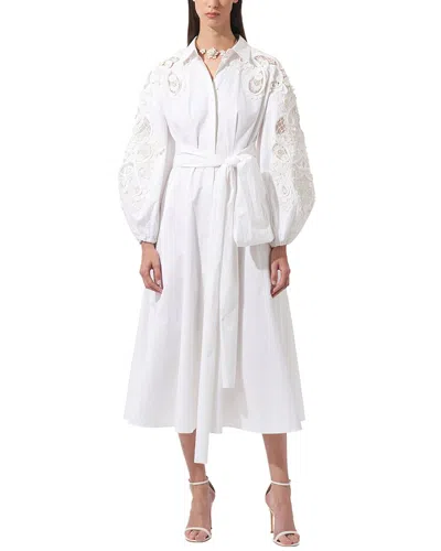 CAROLINA HERRERA OPEN FRONT BALLOON SLEEVE MIDI DRESS