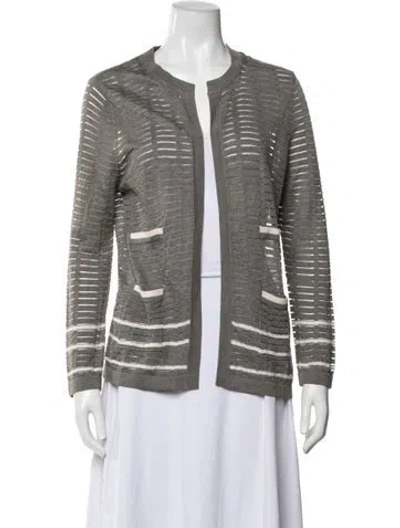 Pre-owned Carolina Herrera Open Front Sweater In Neutral