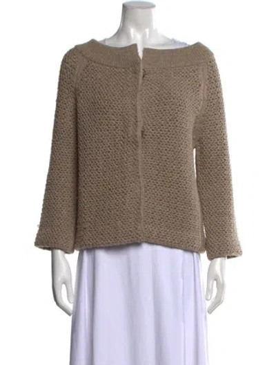 Pre-owned Carolina Herrera Open Front Sweater In Neutrals