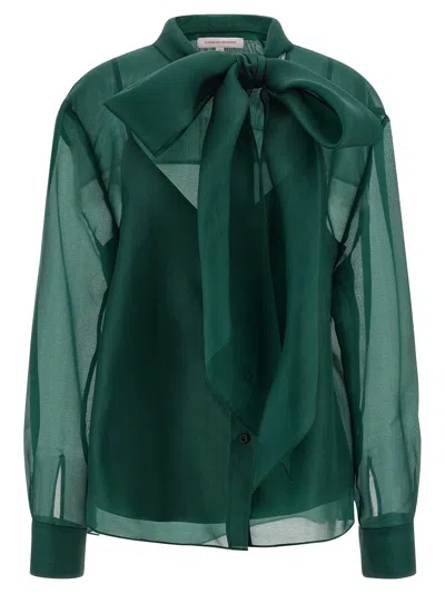 CAROLINA HERRERA ORGANZA BLOUSE SHIRT AND BLOUSE GREEN