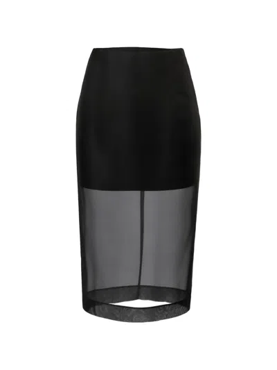 Carolina Herrera Organza Silk Midi Skirt In Yellow