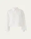 Carolina Herrera Silk Cropped Shirt In White