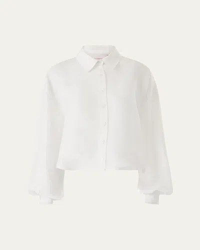 CAROLINA HERRERA OVERIZED CROP BUTTON DOWN TOP