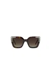 Carolina Herrera Oversize Crystal-embellished Sunglasses In Brown