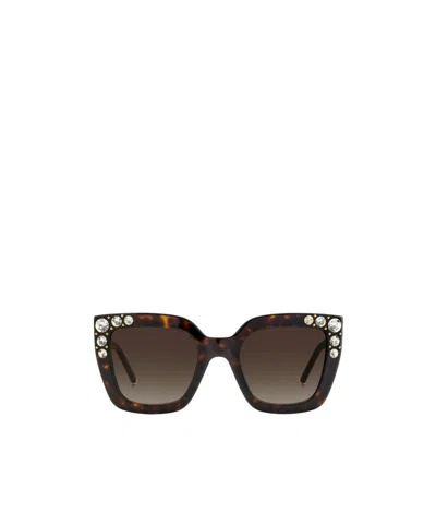 Carolina Herrera Oversize Crystal-embellished Sunglasses In Brown