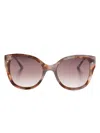 Carolina Herrera Oversize-frame Sunglasses In 褐色