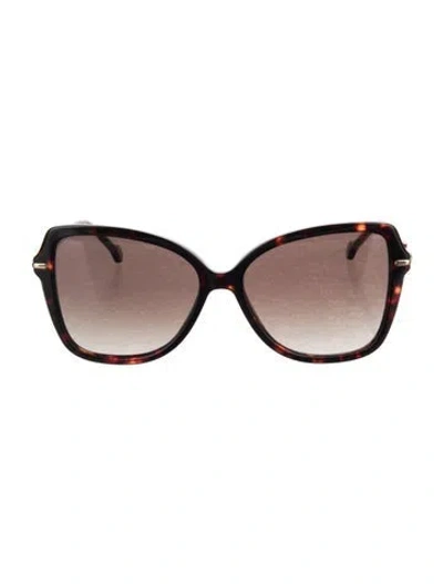 Pre-owned Carolina Herrera Oversize Gradient Sunglasses In Blue