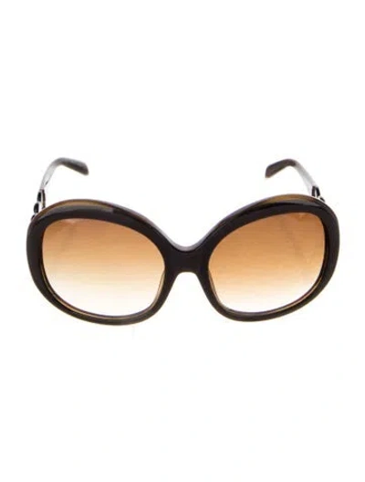 Pre-owned Carolina Herrera Oversize Gradient Sunglasses In Brown