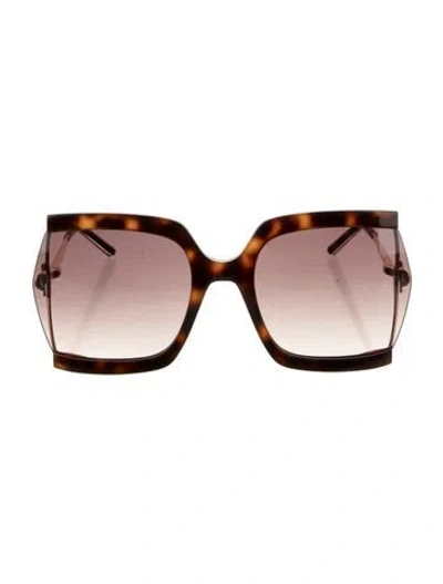 Pre-owned Carolina Herrera Oversize Gradient Sunglasses In Brown