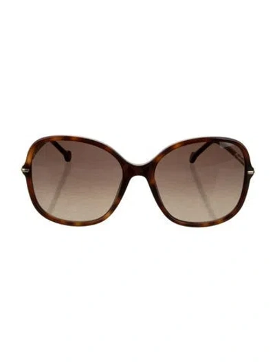 Pre-owned Carolina Herrera Oversize Gradient Sunglasses In Brown