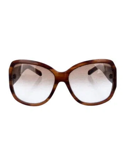 Pre-owned Carolina Herrera Oversize Gradient Sunglasses In Brown
