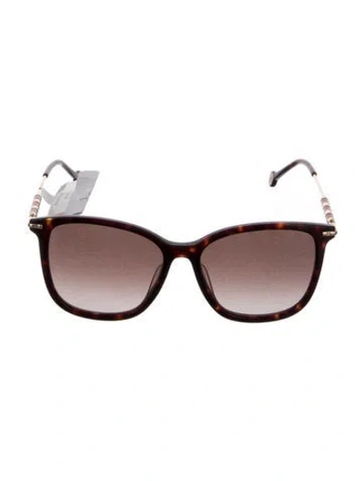 Pre-owned Carolina Herrera Oversize Gradient Sunglasses In Brown