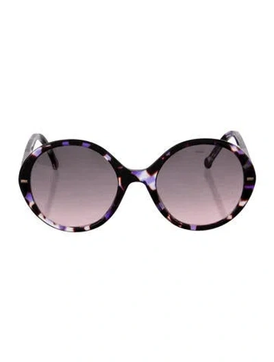 Pre-owned Carolina Herrera Oversize Gradient Sunglasses In Purple