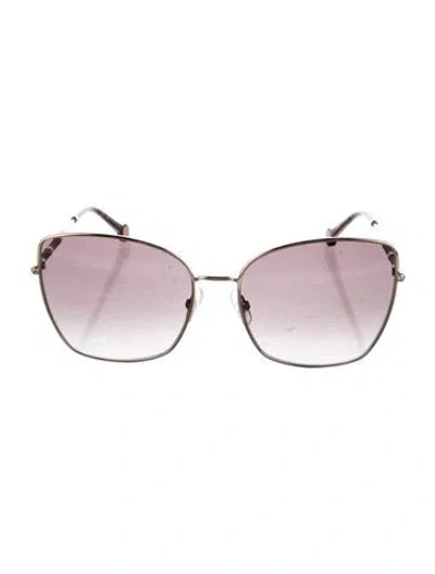 Pre-owned Carolina Herrera Oversize Gradient Sunglasses W/ Tags In Gold