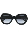 Carolina Herrera Oversized Geometric-frame Sunglasses In Black