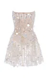 Carolina Herrera Paillette-embellished Mini Dress In Nude