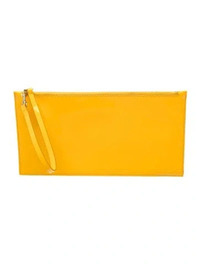 Pre-owned Carolina Herrera Patent Leather Clutch In Yellow