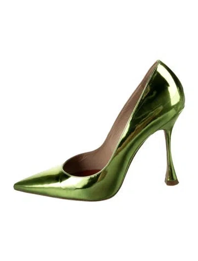 Pre-owned Carolina Herrera Patent Leather Pumps In Green