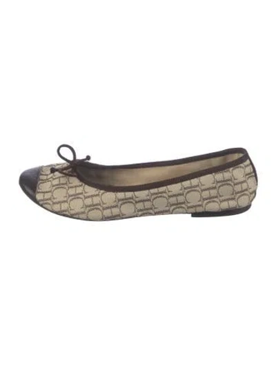 Pre-owned Carolina Herrera Patterned Ballet Flats In Neutrals