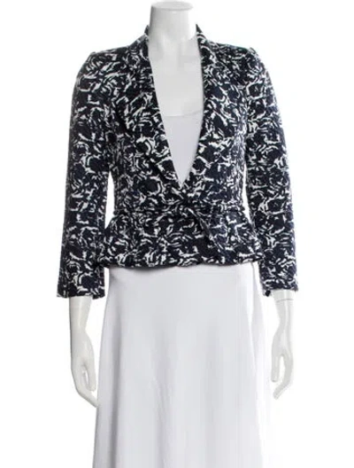 Pre-owned Carolina Herrera Patterned Blazer In Blue