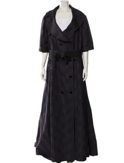 Pre-owned Carolina Herrera Patterned Coat In Purple