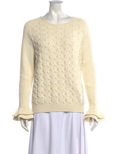 Pre-owned Carolina Herrera Patterned Crew Neck Sweater In Neutrals